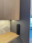Off White Modern Kitchen Cabinet Wall walnut Cupboards Handleless