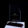 Buy cheap Customized shape laser engraving logo foil gold silver wooden base trophy from wholesalers