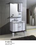 Two Foot Floor Standing Bathroom Sink And Cabinet PVC Material Anti Cracking /
