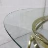 Buy cheap Oval Shape Tempered Glass Dining Table 240x120x75cm White Reeded Pillar from wholesalers