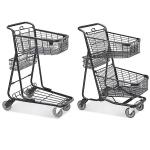 Wholesale Euro Style Heavy Duty Metal 29 In Two Tier Shopping Cart Supermarket