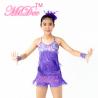Buy cheap Purple Confetti Latin Dance Costumes Biketard sequined bust With Fringes Skirt from wholesalers