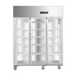 Stainless Steel 1500 Liters Capacity Pharmacy Medical Refrigerator Three Glass