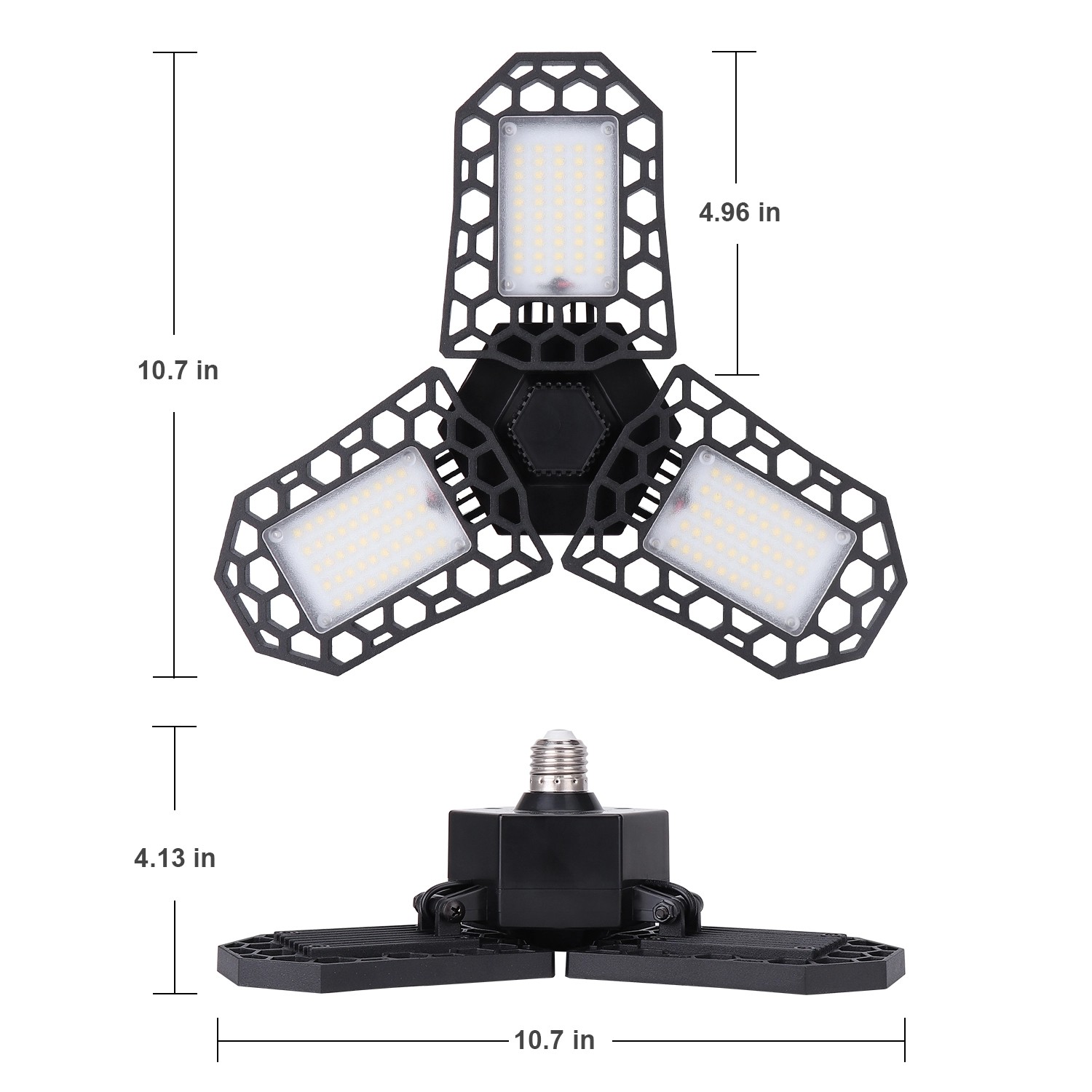 LED Garage light High lumen 30W 40W 50W 60W Highbay 8000lm adjustable 3 panel parking Light