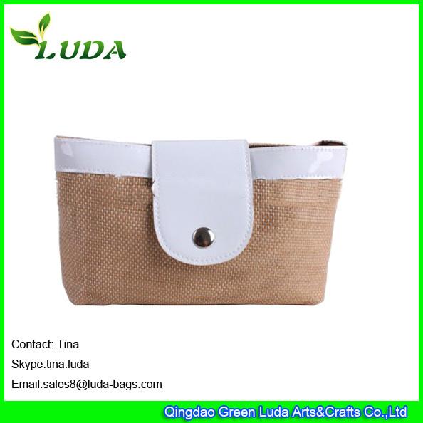 Buy cheap LUDA italian leather handbags fashion paper straw handbags with leather lid from wholesalers