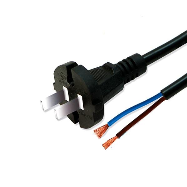 Deluxe standard 2pin black white power cable with stripped end 0.5m-10m copper