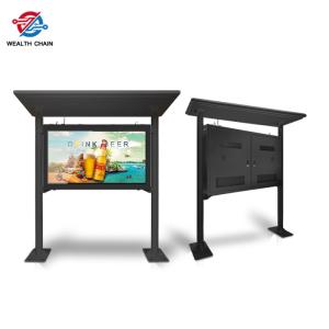 China Pillar Stand Outdoor LCD Digital Signage Display Size 64.95 X 36.53 For All Weather on sale