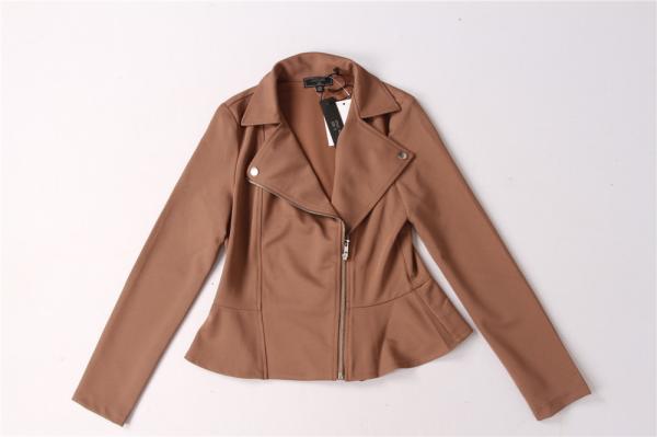 Buy cheap Coffee Color Casual Womens Knit Blazer Jacket 94% Polyester 6% Spandex from wholesalers