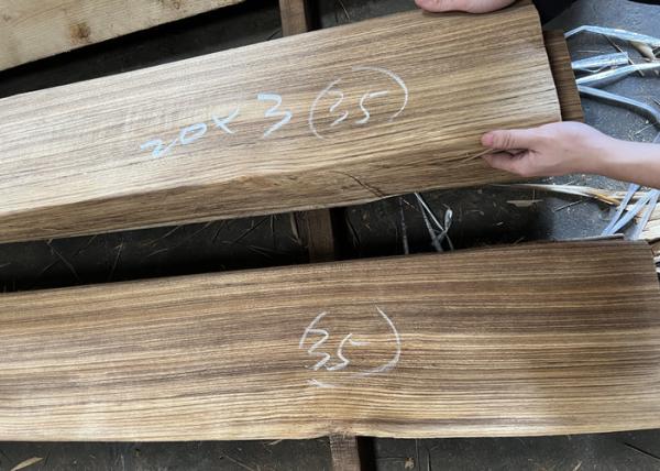 Buy cheap Quarter Cut Natural Burma Teak Veneer With Black Line from wholesalers