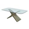 Buy cheap 78inch Tempered Glass Dining Room Table Carbon Steel 8 Seater Dining Table from wholesalers
