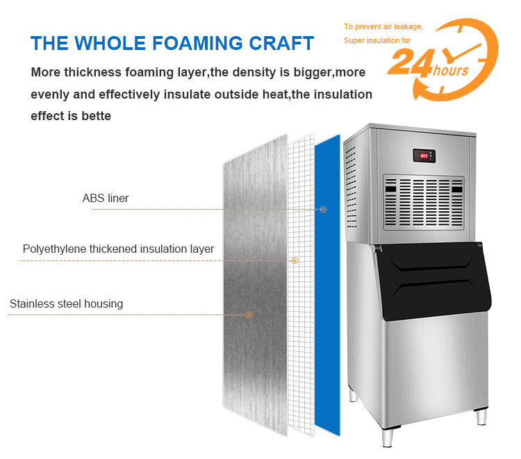 App-Controlled Snow Ice Machine 500KG Automatic Snowflake Ice Block Making Commercial Ice Maker Machine for Business Food