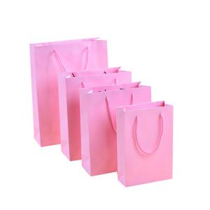 Buy cheap Personal logo printing ladies underwear Pink color paper shopping bag from wholesalers