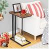 Buy cheap Metal Base and Wooden top C Shaped Side Table - for Home Decor Tables, Coffee Table - Black from wholesalers