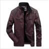 Buy cheap oem wholesale uniform fleece waterproof high quality leather men's winter coat nice deisng model from wholesalers