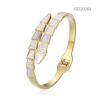 Buy cheap Luxury Brand K Gold Stainless Steel Bangle Open Large Rhinestone Snake Bracelet from wholesalers
