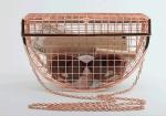 High - End Metal Mesh Metallic Clutch Bag Half-Round Hollow For Women