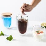 Clear Borosilicate Double Wall Glass Tea Cup 250ml 350ml 450ml