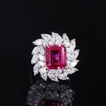 Lanciashow 925 Sterling Silver Women Ring with Lab Stone for Party, Wedding,