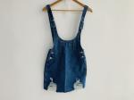 Fashionable Ladies Denim Skirt , Light Wash Denim Suspender Skirt For Women