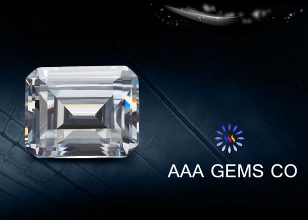 Buy cheap 5 Carat / 3 Carat Classic White Moissanite , Emerald Cut Moissanite from wholesalers