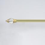 Luxury Gold 2 Meter Pipe Curtain Rods With Accessories 28mm Capped Crystal