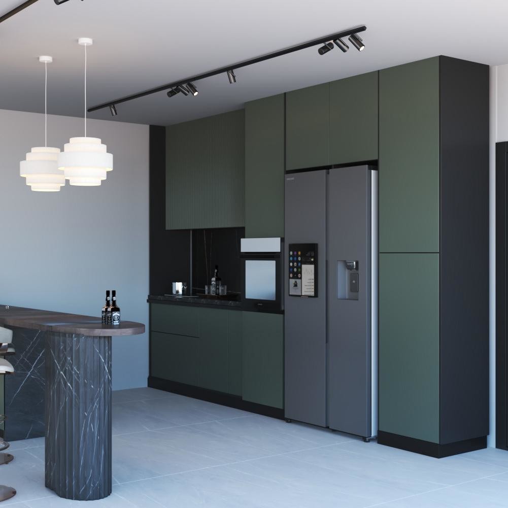 Melamine Kitchen Cabinet Modern Furniture Designer Cabinet Set For Apartment