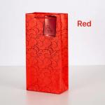 Hot Stamping 190gsm Kraft Double Wine Bottle Bags PP Rope Handle 2 Bottle Wine