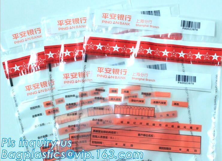 custom logo tamper tear proof plastic bank money envelopes mailing bag, Security Bag/Printed Plastic Security Bags For M
