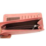 Orange Color Multi Card Organizer , PU Leather Clutch Wallets For Women