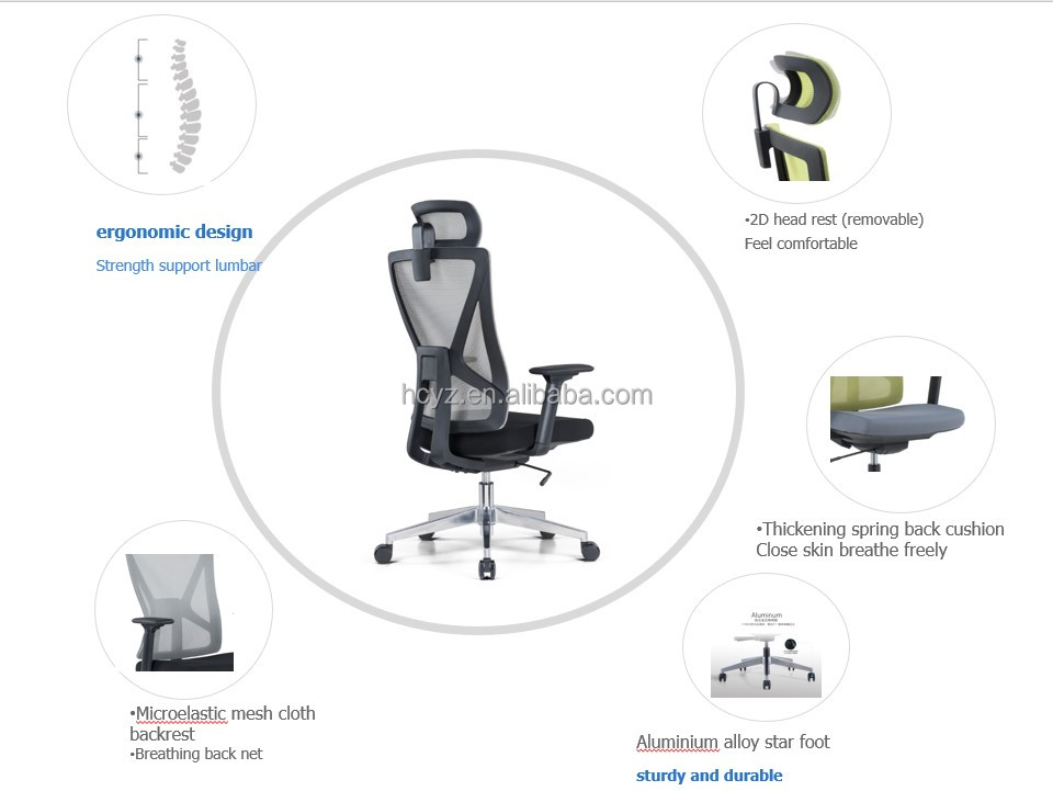 Fabric Ergonomic Swivel Executive Office Chairs Ideal Choice for Furniture Designers