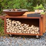 HNJBL Outdoor Cooking Steel BBQ grill Gardern Rust Corten Steel Fire Pit BBQ