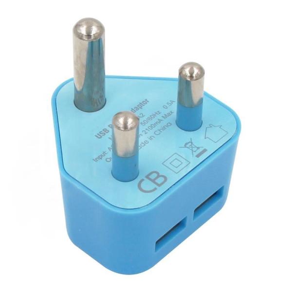 Buy cheap 5V 2.1A Dual USB Charger Travel Power Adapter for South Africa and India from wholesalers