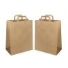 Buy cheap Custom Logo Kraft Paper Bag Recycled Brown Paper Bags Take Away Food Paper Bag Packaging With Flat Handles from wholesalers