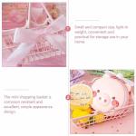 Mini Pink Shopping Baskets Cute Metal Customized Size Shopping Cart