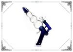 Blue Gun Glass Water Bubbler 9 Inches Glass Water Pipes For Smoking Hookah