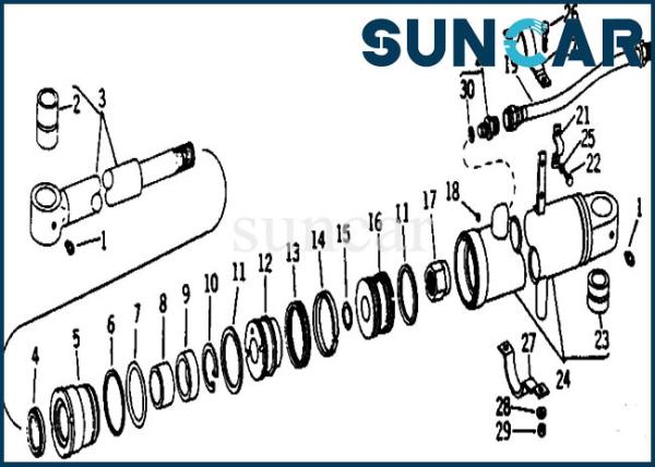Buy cheap Sealing Kit AR105313 Hydraulic Crowd Cylinder Kit Fits Deere Parts 690 690B 693B Excavator from wholesalers