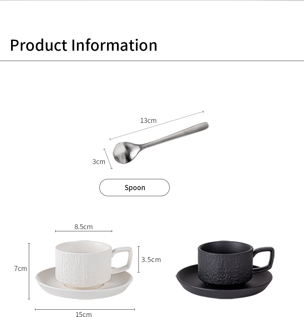 Europe Design Porcelain Tea Cup And Saucer Set Stone Texture Nordic Cappuccino Cup Set