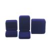 Buy cheap China Manufacturing wholesale high end Handmade Necklace Ring Box Jewellery Packaging Custom logo Luxury Square Suede Velvet Blue Jewelry Box from wholesalers