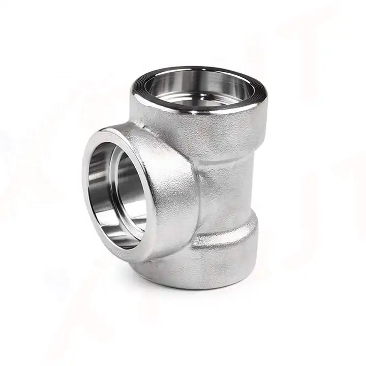 1" DN25 Stainless Steel Forged Socket Welding Tee SW Pipe Fitting 304 316 316L