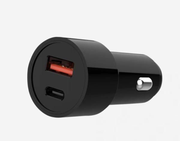 Buy cheap Portable USB A C Car Charger 38W QC3.0 Fast Charger Black / White color from wholesalers