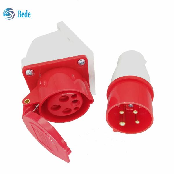 Buy cheap Male Female Electrical Socket 4 Pins 3P+E 380~415V 16Amp Wall Mounting Type IP44 from wholesalers