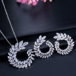 Fashion CZ Necklace Pendant Bridesmaid Gift CZ Crystal Necklace and Earring Sets