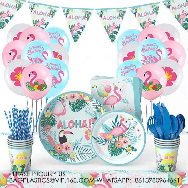 Buy cheap New Pink Flamingos Birthday Party Tableware Set Disposable Party Paper Plate Decoration Children'S Birthday from wholesalers