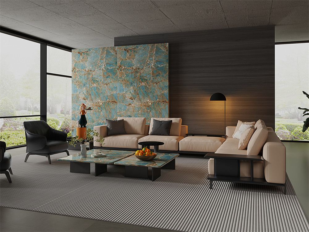 Amazon Green 160x320cm Interior Wall Polished Porcelain Sintered Stone Slab And Marble Slabs For Decoration