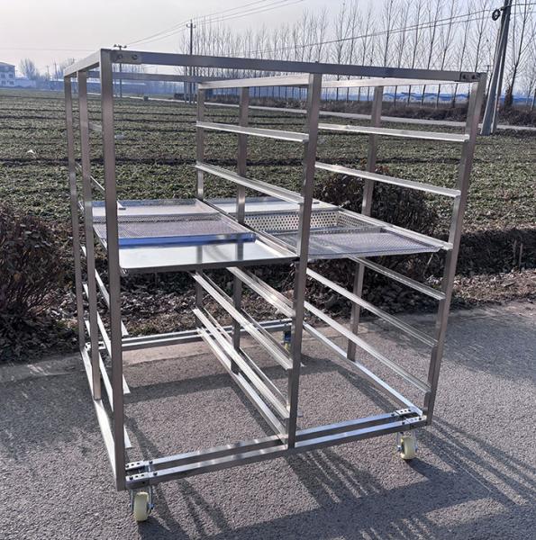 Buy cheap Stainless Steel Polishing Bakery Racking Trolley Hand Cart Kitchen Equipment from wholesalers