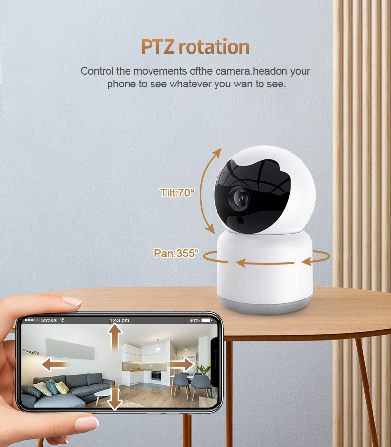 3mp Hd Two Way Audio Automatic Tracking Remote Control Indoor PTZ Security Camera Smart Wifi Camera