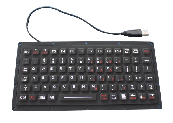 Buy cheap IP65 81 Keys Thin Black Silicone Rubber Keyboard , 222.0mm X 100mm X 9.1mm Size from wholesalers