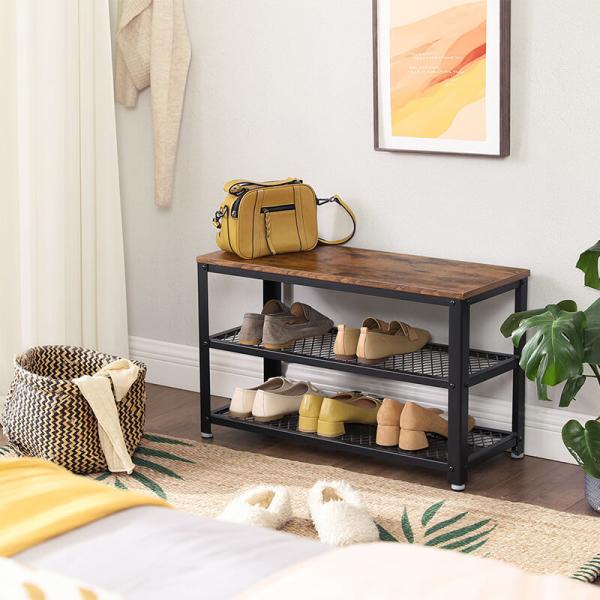 Quality Particleboard Shoe Rack, Shoe Bench with Shelves, Industrial Shoe Bench, Hallway Furniture, ULBS73X for sale