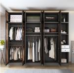Custom 3D Glass Bedroom Wardrobe Combination Shape Tea Color 2000mm Height