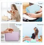 Makeup Bag Leather Zipper Cosmetic Bag Water Resistant Versatile Makeup Pouch